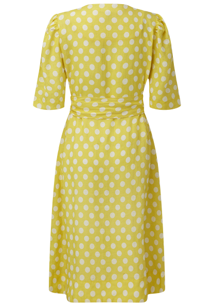 yellow dress polka dots