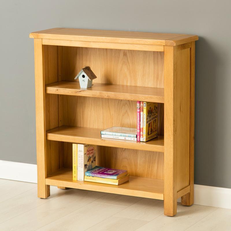 Poldark Oak Small Bookcase Adjustable Shelves Solid Wood Light