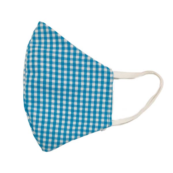Gingham Face Mask | Turquoise