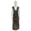 Zebra Ruffle V-Neck Maxi Dress