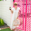 Prentice Puffy Sleeve Midi Dress | White