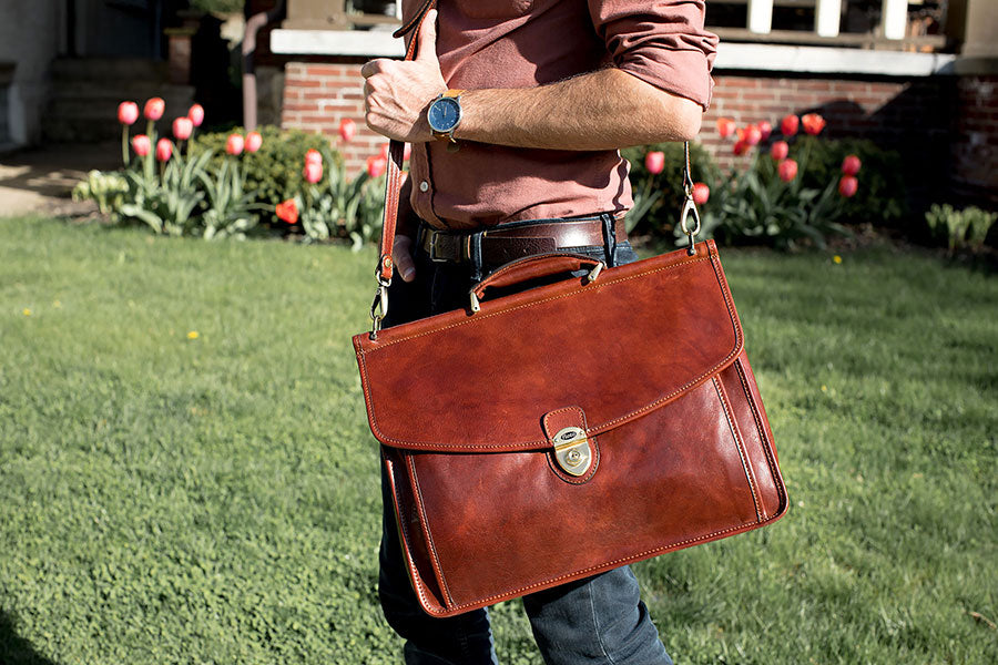 Floto Leather Messenger Bag and Briefcases for Men