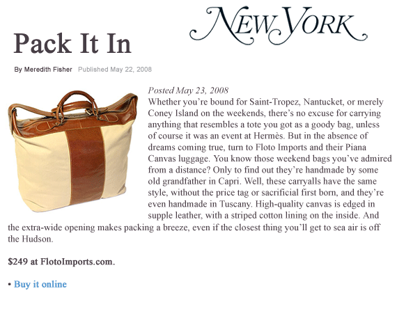 Floto Leather Bags New York Magazine