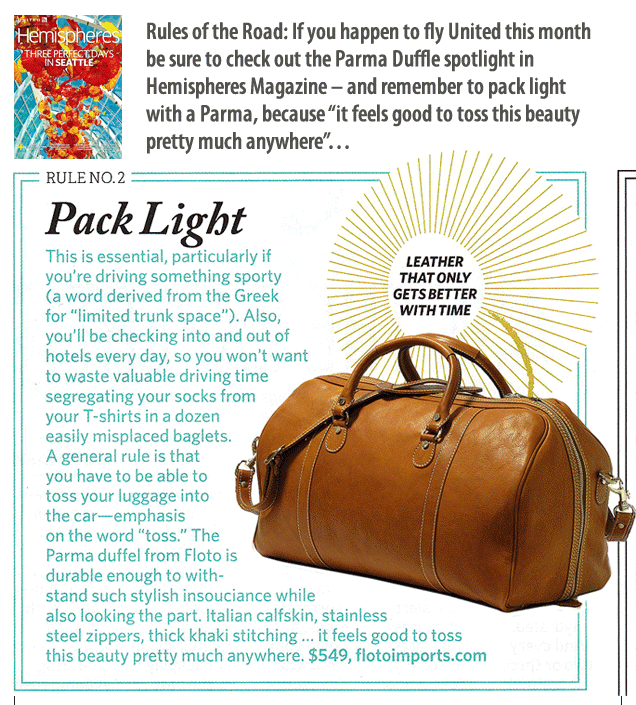 Floto Leather Bags Hemispheres Magazine