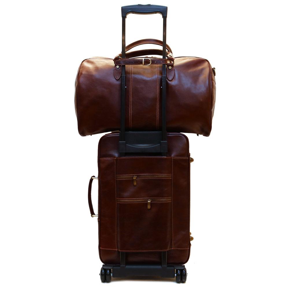 leather luggage trolley