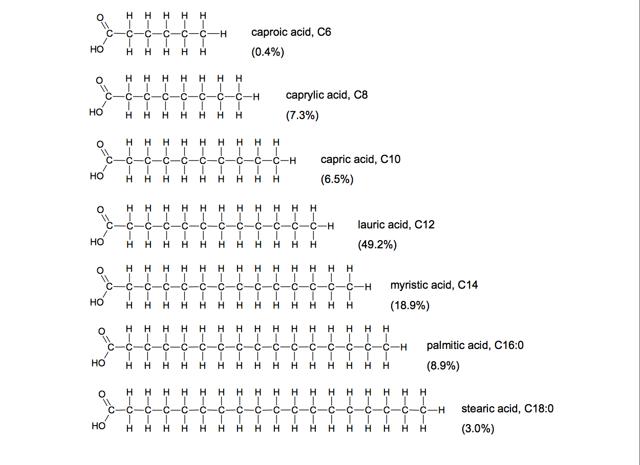 Figure 1: Chemical structure of saturated fatty acids