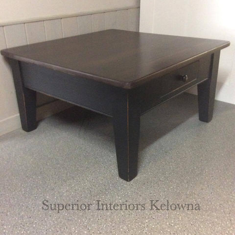 Coffee table refinished by Superior Interiors Kelowna