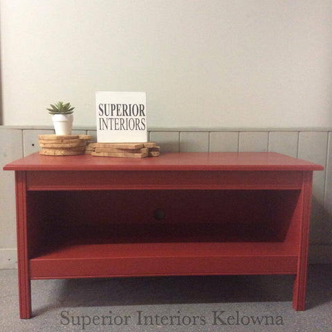 Custom built solid wood tv stand by Superior Interiors Kelowna 