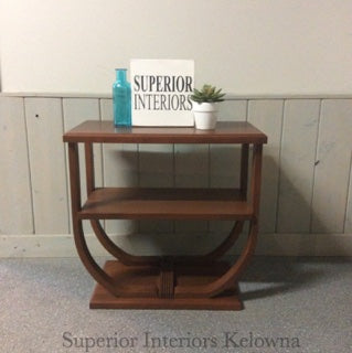 MCM Style table refinished by Superior Interiors Kelowna
