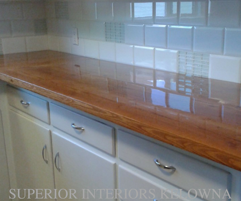 Custom built solid wood counters by Superior Interiors Kelowna