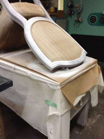 Priming a chair with Superior Paint Co. Base Coat