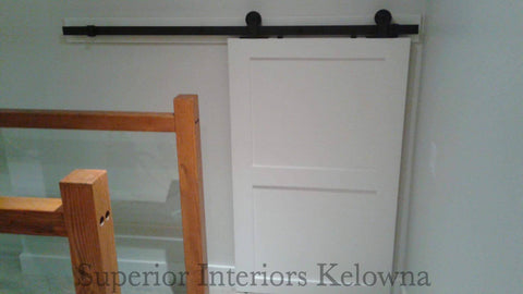 Custom built solid wood barn doors by Superior Interiors Kelowna 
