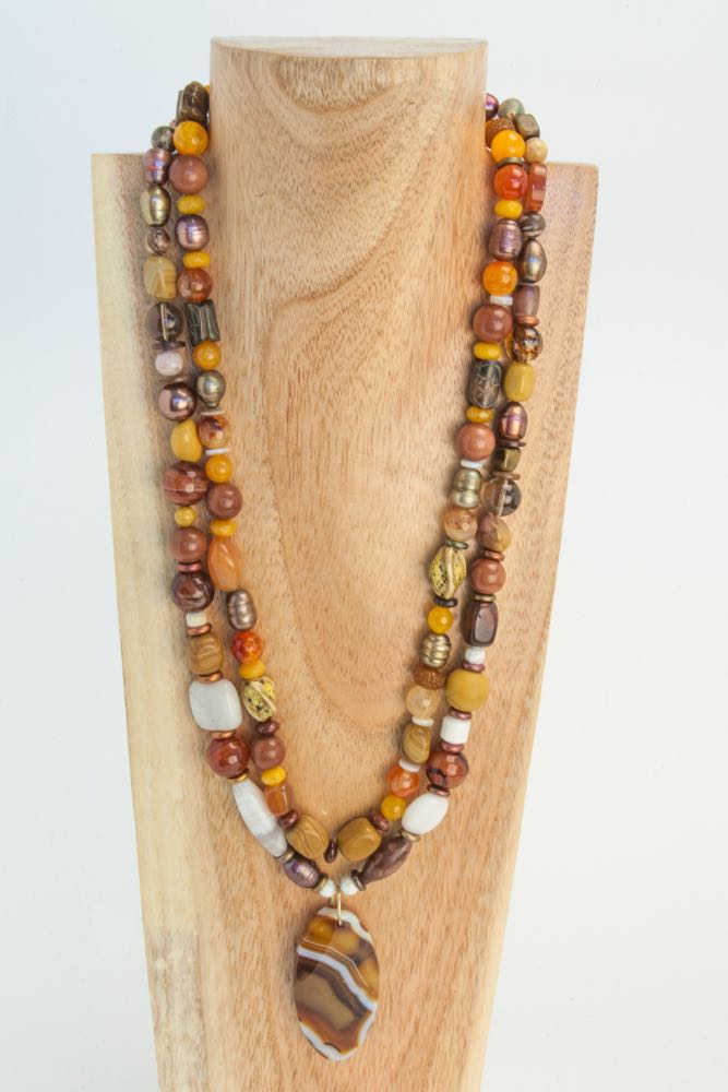 Margery - Mookaite, Agathe and Quartz Necklace