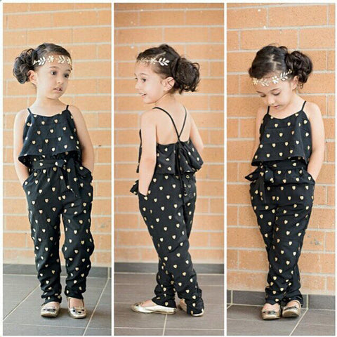 Girls Cool Vest Top Pants Jumpsuit Outfit Set Summer - Honeybee Line