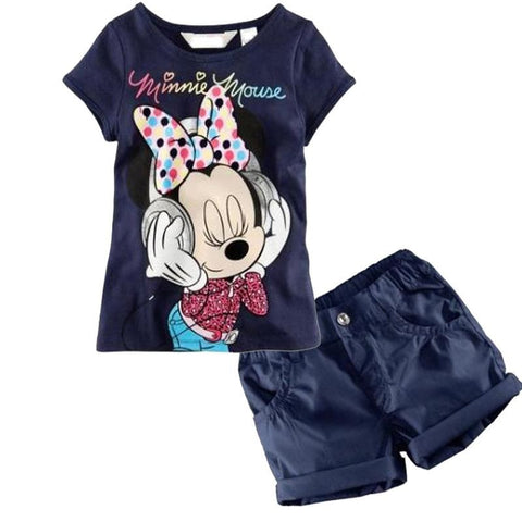 Girls clothing sets cartoon Baby kids suits 2 pcs - Honeybee Line