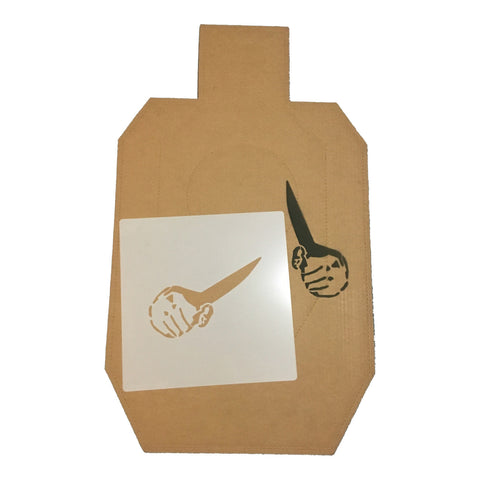 Knife in Hand Target Stencil