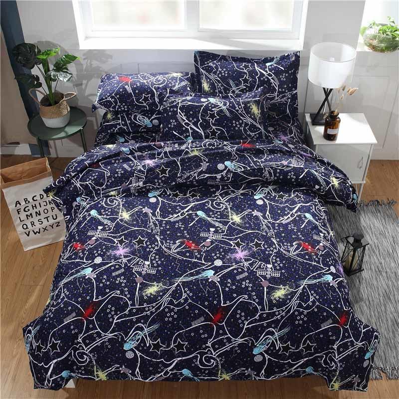 3pcs Home Bedding Set Comfortable Romantic Starry Printing