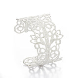 Bridal silver lace vintage cuff