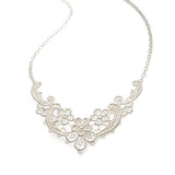 Bridal silver lace vintage necklace 