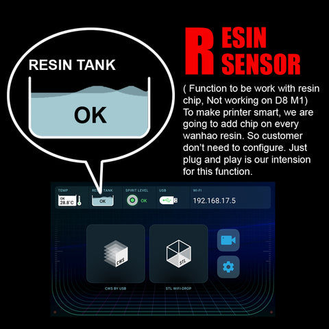 D8 resin tank sensor