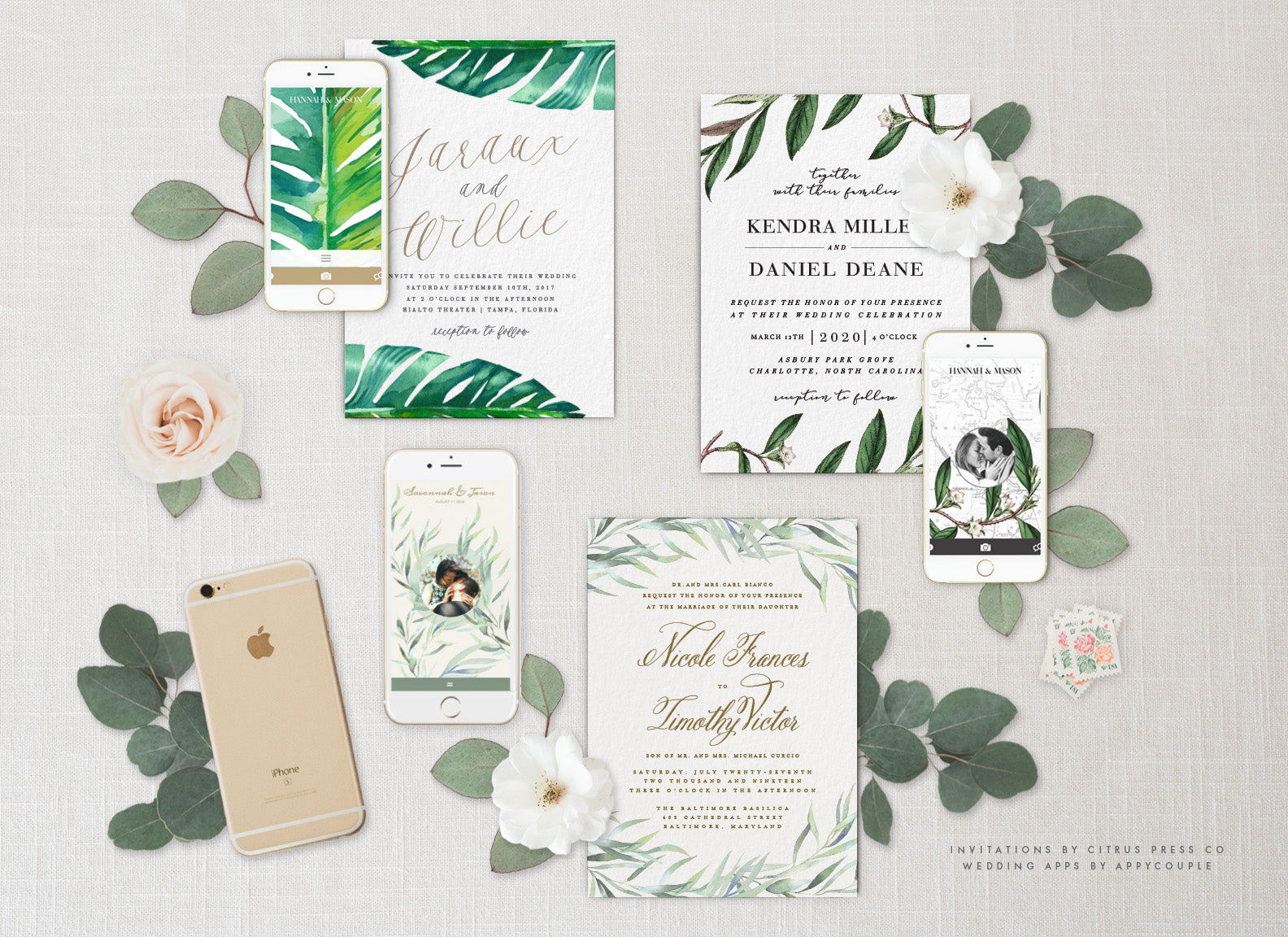 Citrus Press Co wedding invitation appycouple wedding app website