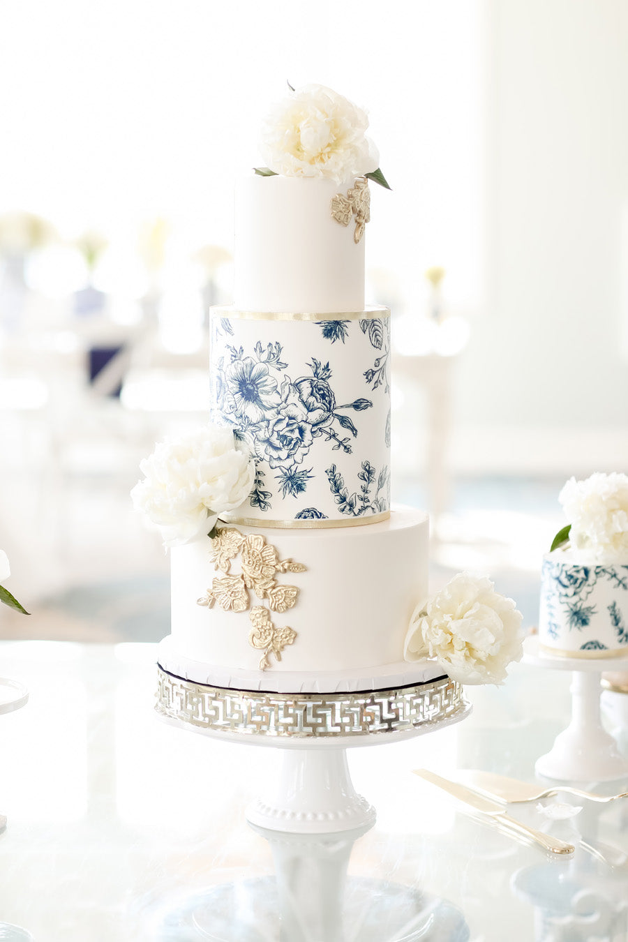 Blue Wedding Cake Inspiration Details Theme