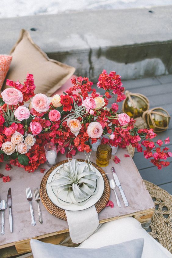 Bougainvillea Wedding Tablescape reception