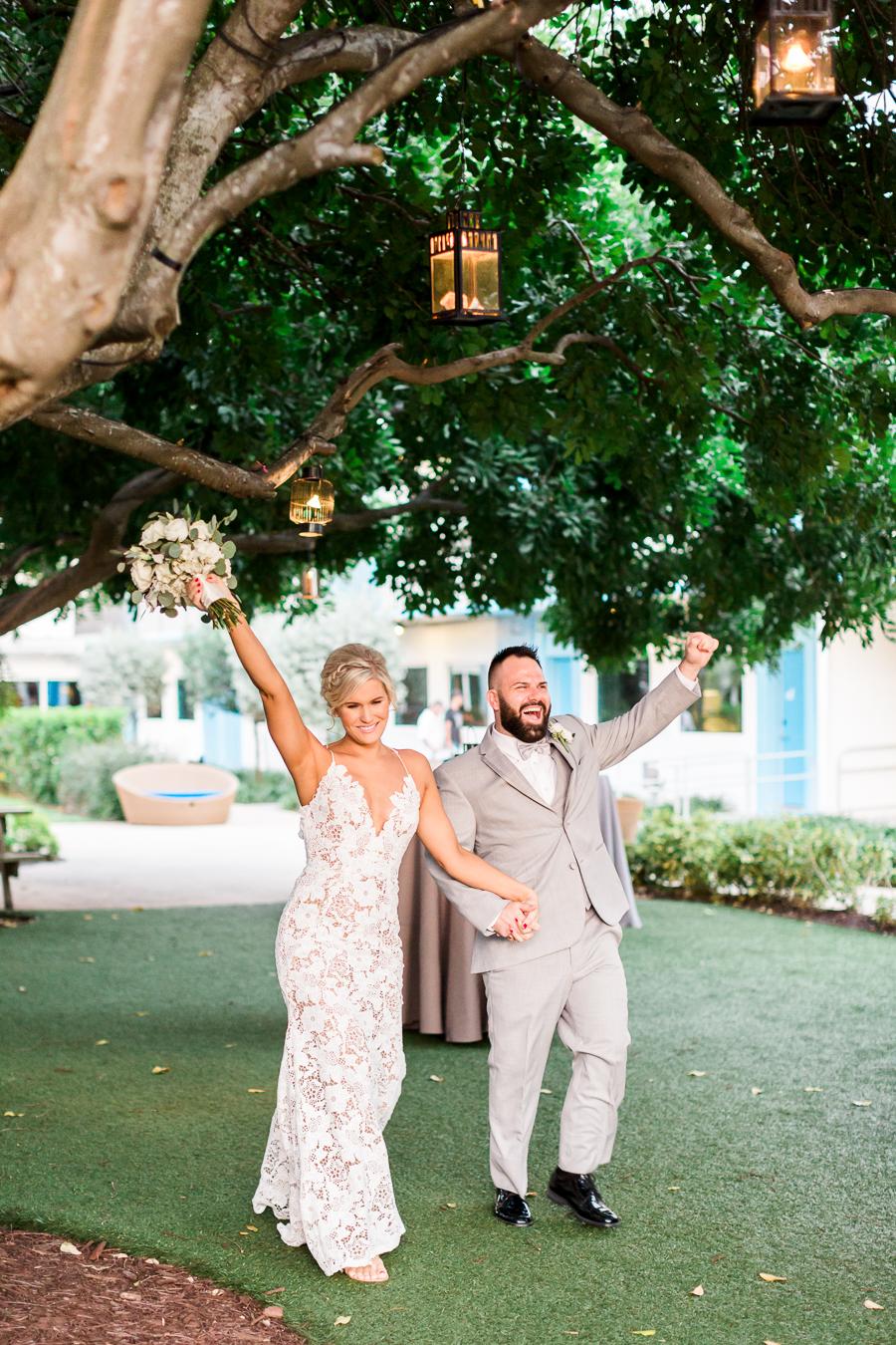 Destination Beach Wedding Invitation Florida St.Pete Tropical Postcard Inn Palm Tree String Lights Citrus Press Co