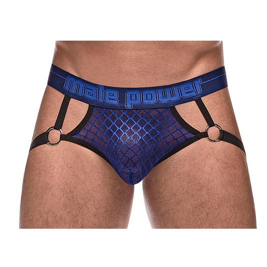 Sex appeal is glimmering from this Diamond Mesh Ring Jock. Plush elastic straps attached to O-rings accentuate the front pouch while exposing your rear. From working out to play, this cool jock has you covered.