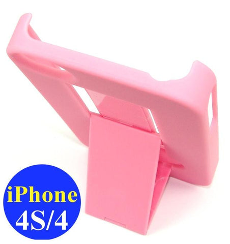 iPhone 4s & iPhone 4 Plastic Hard Case with Stand / Pink - Evertop Accessories Shop