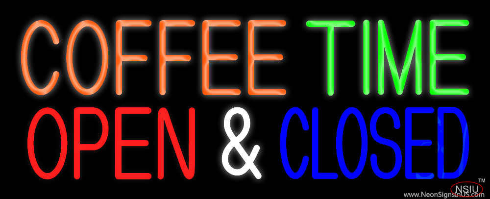 Coffee Time Open Closed Handmade Art Neon Sign Bro Neon Sign