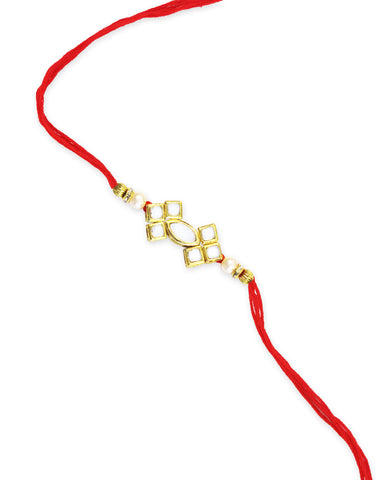 GoldPlated Kundan Rakhi For Brother