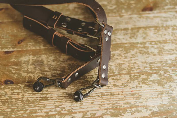 Dual Leather Camera Strap Harness