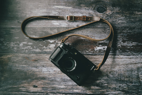 adjustable leather camera strap