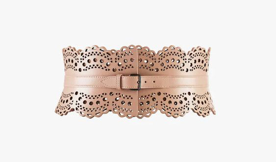 Alaia Laser Cut Corset Belt Blue recommended by Anoosheh & Banafsheh