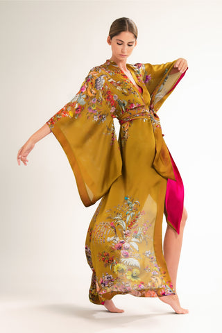 Carine Gilson Long Kimono Light Silk Satin