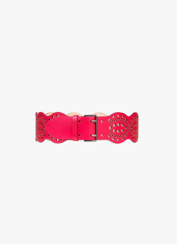 Alaia Laser Cut Corset Belt Red Anoosheh & Banafsheh