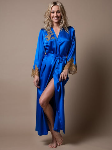 Marjolaine Long negligee Gemma Blue/Gold