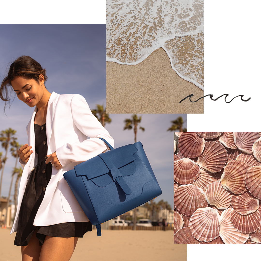 Woman with Handbag on Beach