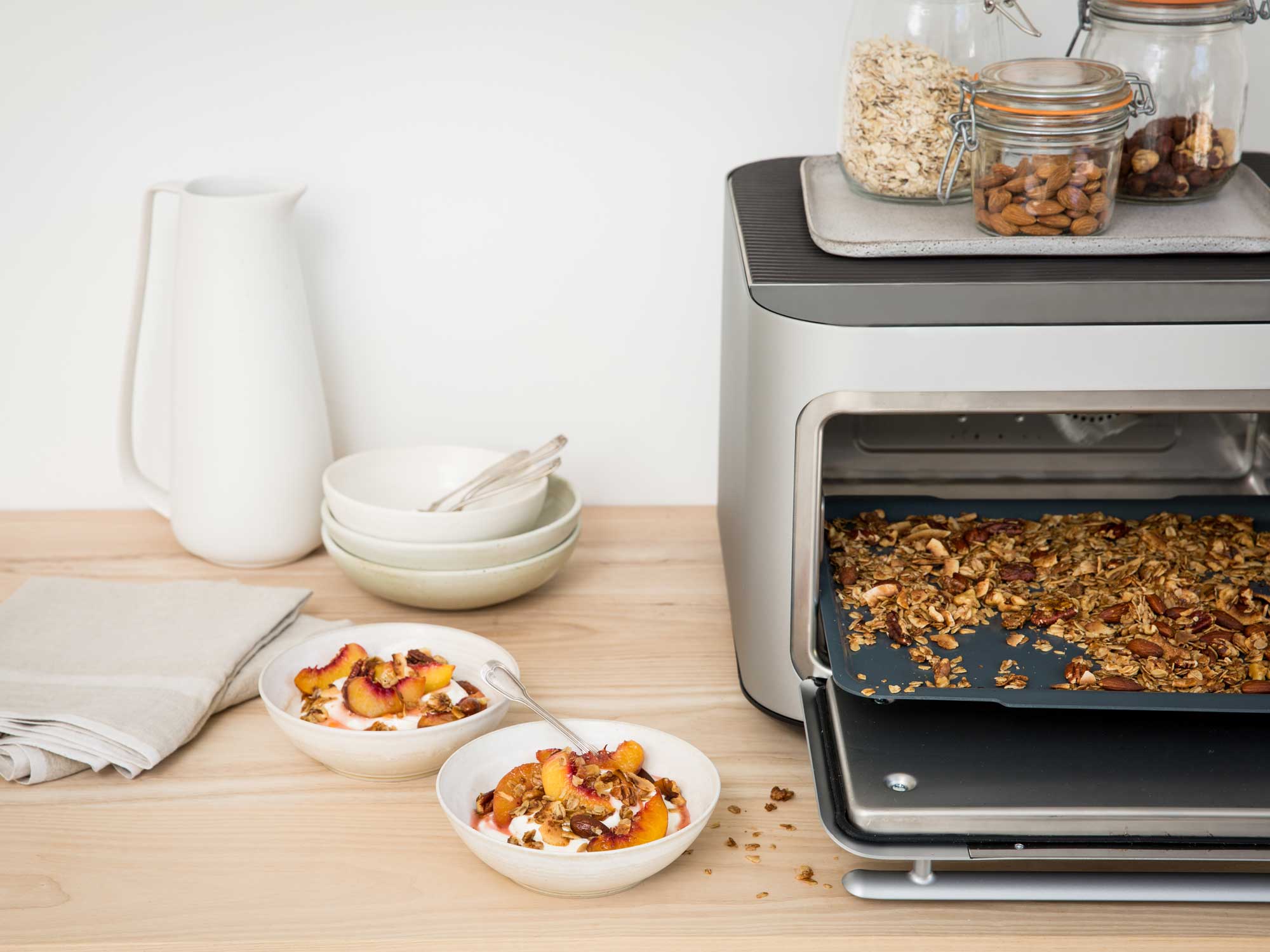 Brava oven with toasted grains inside
