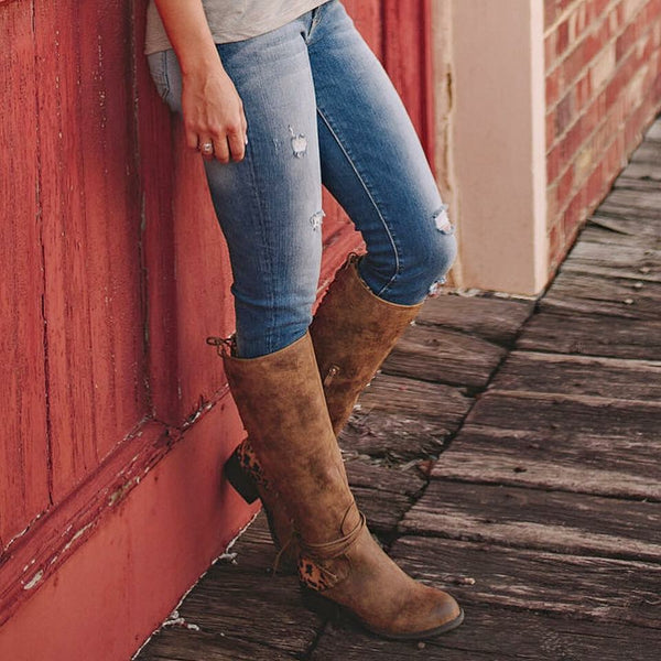 Perfect Faux Suede Leather Riding Boots 