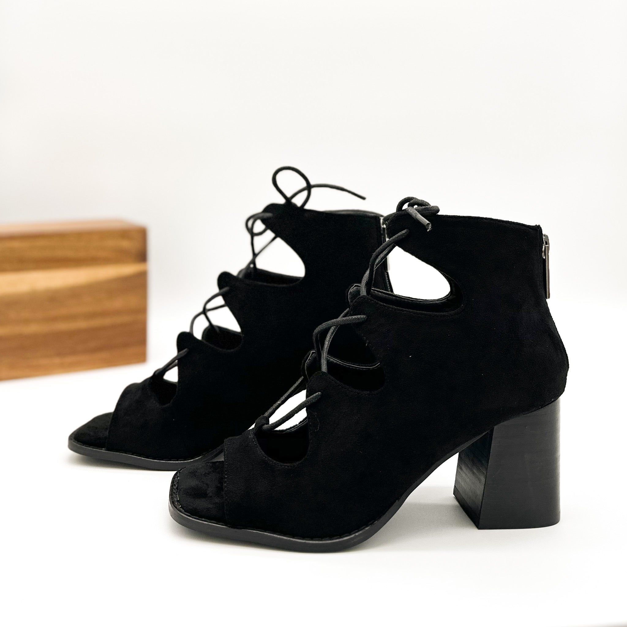 Corkys Wally Heeled Sandal in Black Suede