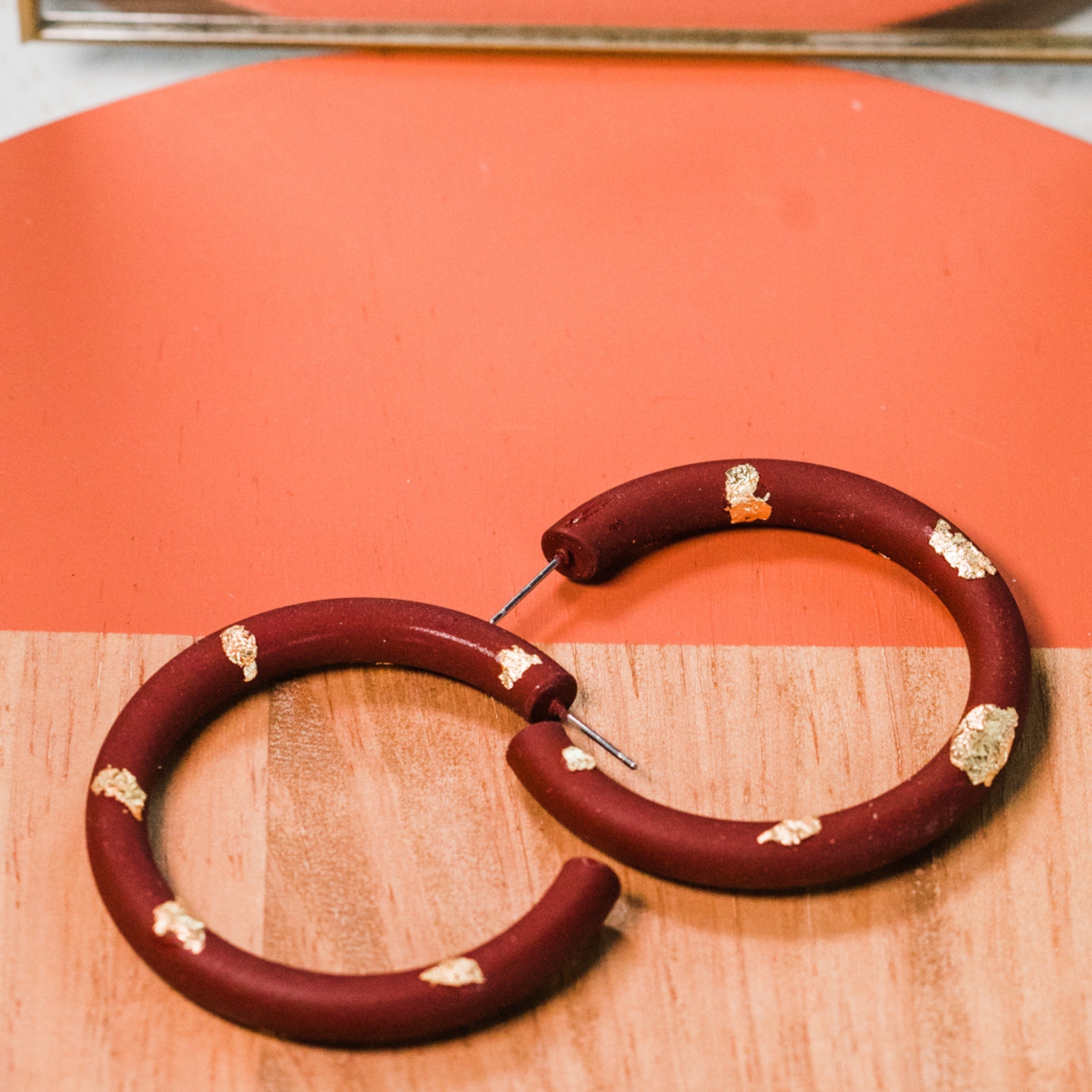 Maroon and Gold Hoops