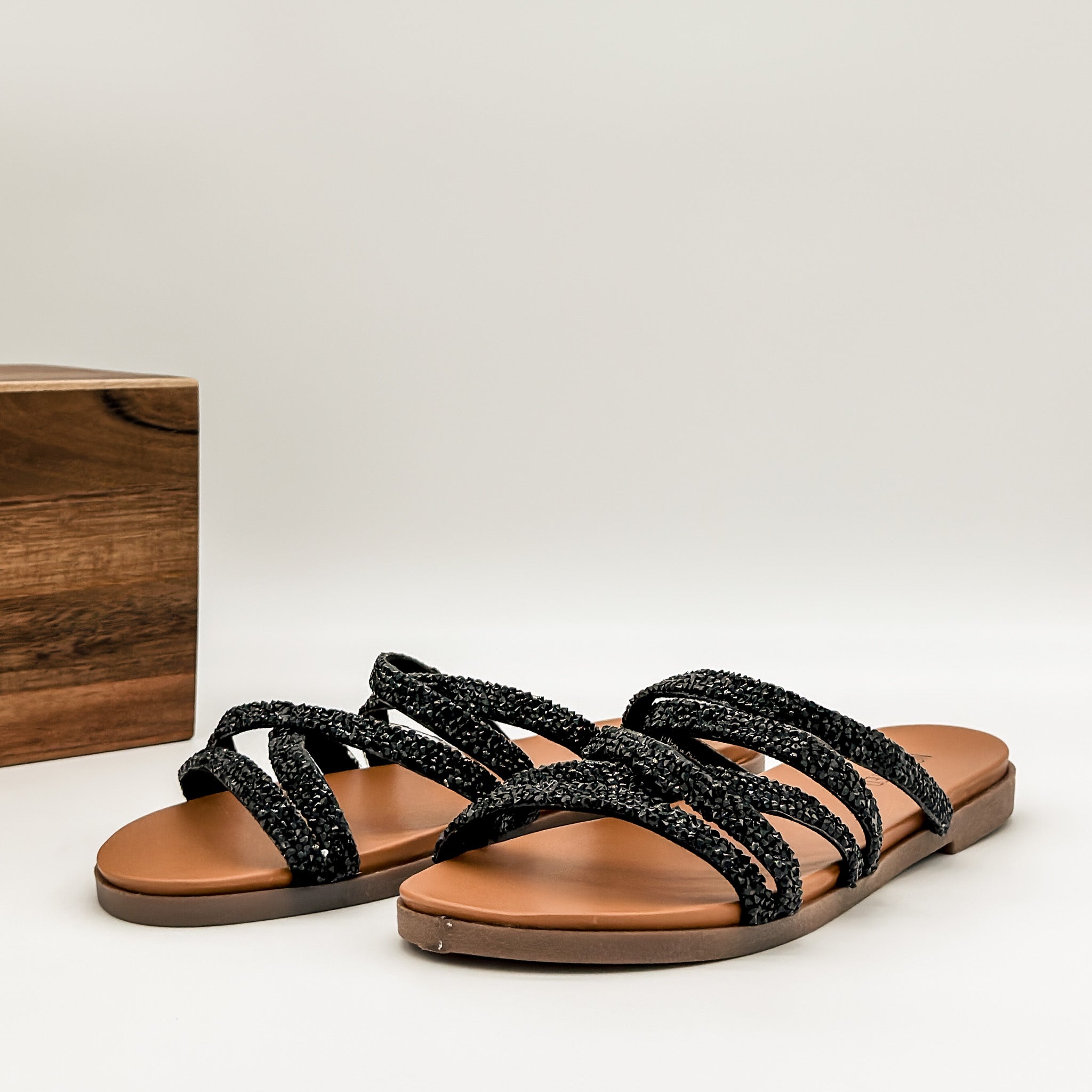 Not Rated Eliana Sandals in Black - cantonclothingcompany