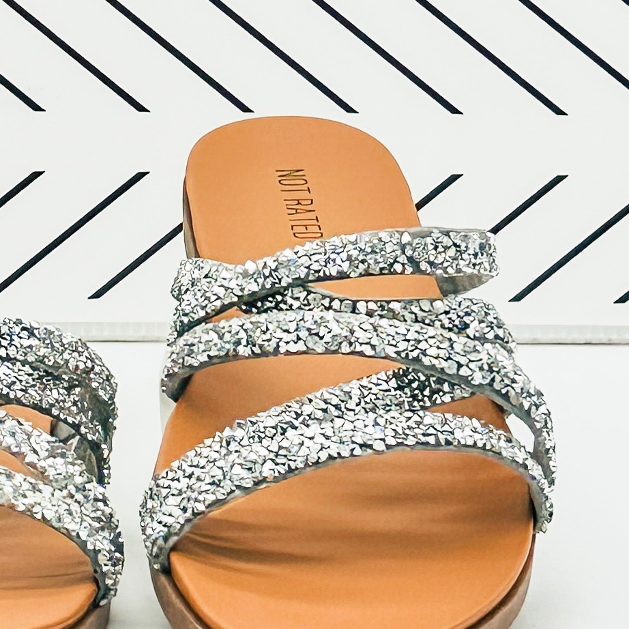 Not Rated Eliana Sandals in Silver - cantonclothingcompany