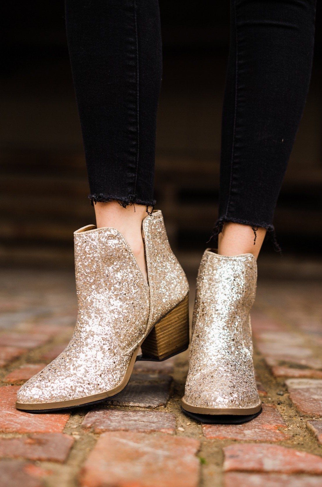 Not Rated Fiera Booties in Gold - cantonclothingcompany