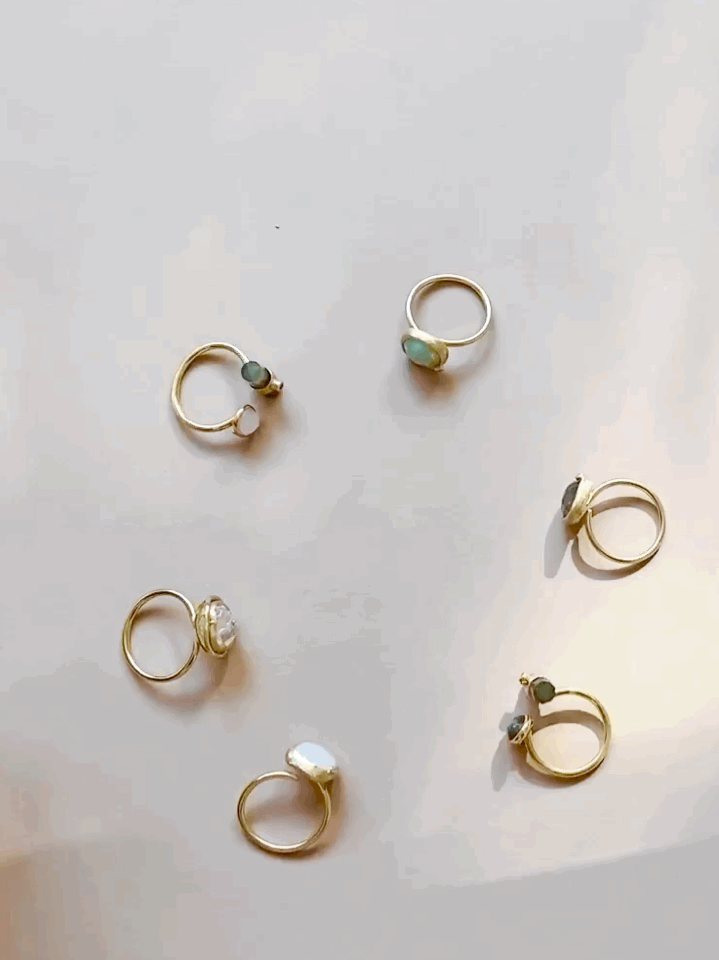 Druzy Teardrop with Diamond Ring