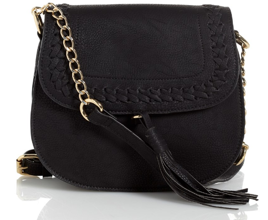 black crossbody saddle bag