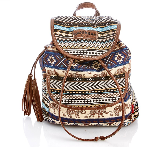 boho canvas backpack