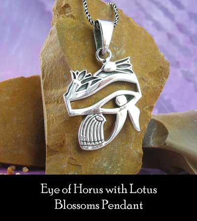 Eye of Horus with Lotus Blossoms Pendant